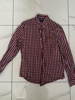 U.S. Polo Assn. Red and White Check Button-Down Shirt
